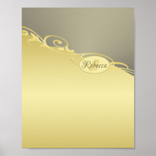 Luxusgold dekoriert auf Gold & Silber, Monogram Poster