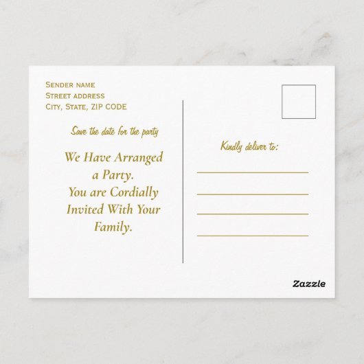 Luxusgold dekoriert auf Gold & Silber, Monogram Postkarte (Rückseite)