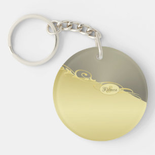 Luxusgold dekoriert auf Gold & Silber, Monogram, Schlüsselanhänger