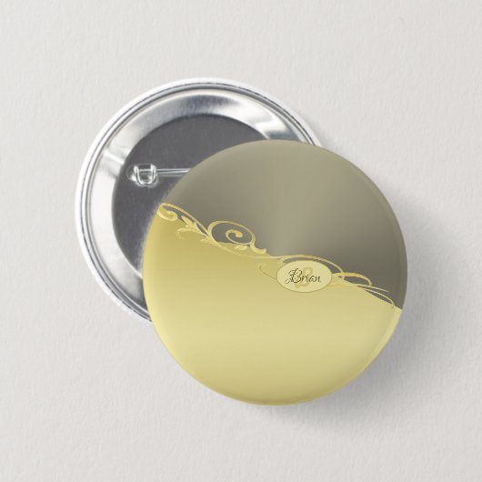 Luxusgold dekoriert auf Gold & Silber, Monogramm, Button (Vorne & Hinten)