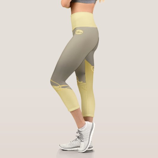 Luxusgold dekoriert auf Gold und Silber, Monogram, Capri Leggings (Links)