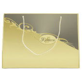 Luxusgold dekoriert auf Gold und Silber, Monogram, Große Geschenktüte (Vorderseite)