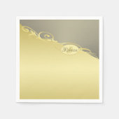 Luxusgold dekoriert auf Gold und Silber, Monogram, Serviette (Vorderseite)