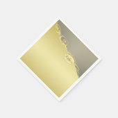 Luxusgold dekoriert auf Gold und Silber, Monogram, Serviette (Ecke)