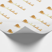 Luxusgold Sankt auf weißem WeihnachtsPackpapier Geschenkpapier (Ecke)