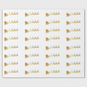 Luxusgold Sankt auf weißem WeihnachtsPackpapier Geschenkpapier (Flach)