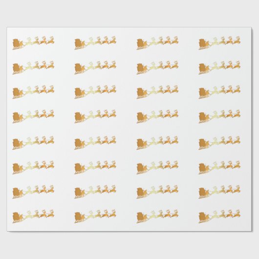 Luxusgold Sankt auf weißem WeihnachtsPackpapier Geschenkpapier (Flach)