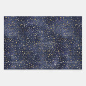 Luxusgold-Sterne Geschenkpapier Set (Vorderseite)