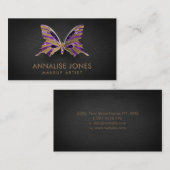 Luxusgold und Amethyst Schmetterling Visitenkarte (Vorne/Hinten)