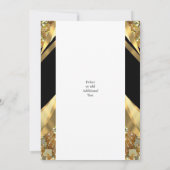 Luxusgold und schwarz 50. Hochzeitstag Einladung (Rückseite)
