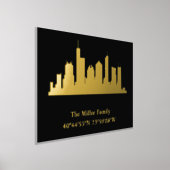 Luxusgold US skyline Längengrad L A Foliendrucke (Ablage )