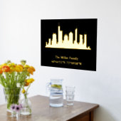 Luxusgold US skyline Längengrad L A Foliendrucke (Ablage(Küche))