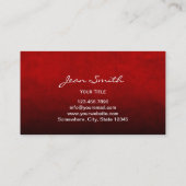 Luxusgoldaufkleber-Samt-Rot-Visitenkarte Visitenkarte (Rückseite)