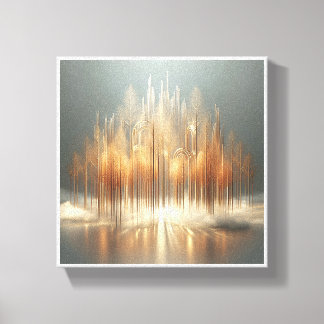 Luxusgoldener Wald Abstract - Moderne Architektur Leinwanddruck