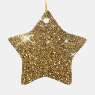 LuxusgoldGlitter - Druckbild Keramik Ornament
