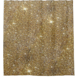 LuxusgoldGlitzer - Druckbild Duschvorhang