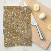 LuxusgoldGlitzer - Druckbild Geschirrtuch (Viertel Falte)