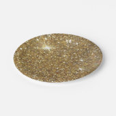 LuxusgoldGlitzer - Druckbild Pappteller (Schrägansicht)