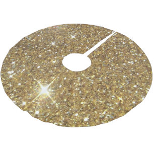 LuxusgoldGlitzer - Druckbild Polyester Weihnachtsbaumdecke