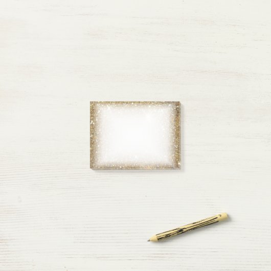 LuxusgoldGlitzer - Druckbild Post-it Klebezettel (Auf Schreibtisch)