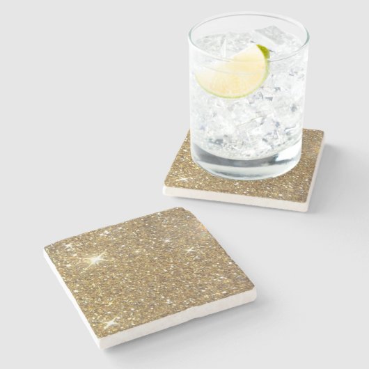 LuxusgoldGlitzer - Druckbild Steinuntersetzer (Seitenansicht)