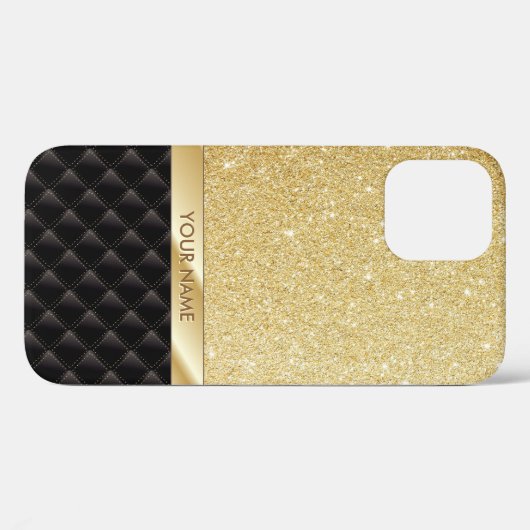 LuxusgoldGlitzer-individueller Name iPhone 6 Fall Case-Mate iPhone Hülle (Rückseite (Horizontal))