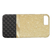 LuxusgoldGlitzer-individueller Name iPhone 7 Fall Case-Mate iPhone Hülle (Rückseite (Horizontal))
