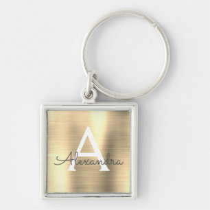 LuxusgoldImitat-rostfreier Stahl-Monogramm Schlüsselanhänger