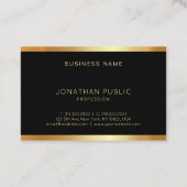 Luxusgoldmonogramm-Glamour-Schablonen-moderne Visitenkarte (Rückseite)