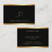 Luxusgoldmonogramm-Glamour-Schablonen-moderne Visitenkarte (Vorne/Hinten)