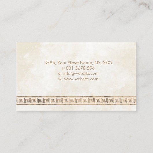 Luxusgriechischer Schlüssel - griechischer Mäander Visitenkarte (Rückseite)