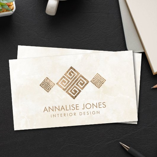 Luxusgriechischer Schlüssel - griechischer Mäander Visitenkarte