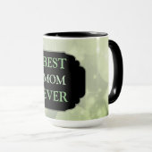 Luxusgrün Funkelnd "Best Mama Ever"-Design Tasse (VorderseiteRechts)
