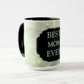 Luxusgrün Funkelnd "Best Mama Ever"-Design Tasse (Vorderseite Links)