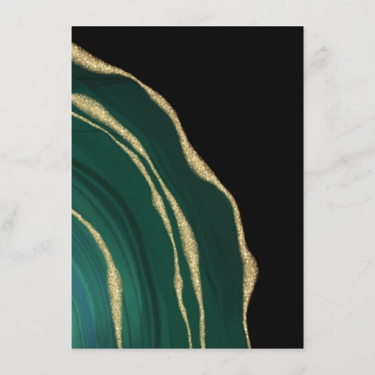 Luxusgrün mit Gold Begleitkarte (Rückseite)