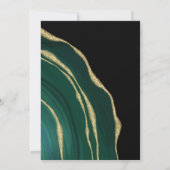 Luxusgrün und Gold Age dunkle Hochzeit Einladung (Rückseite)