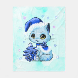 Luxushand gezeichnetes Katzen-Kunst-Fleece-Decke Fleecedecke