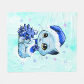 Luxushand gezeichnetes Katzen-Kunst-Fleece-Decke Fleecedecke (Vorderseite (Horizontal))