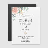 Luxushochzeit der Rose Floral Magneteinladung (Vorne/Hinten)
