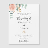 Luxushochzeit der Rose Floral Magneteinladung (Vorderseite)