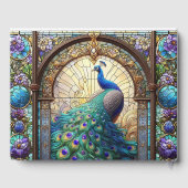Luxushochzeit: Festes Glass Peacock Gästebuch (Rückseite)