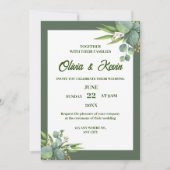 Luxushochzeit in Grün Einladung (Vorderseite)