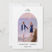 Luxushochzeit in Lavendel Foto Einladung (Rückseite)