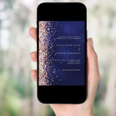 Luxushochzeit in Navy-Rose Einladung