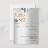 Luxushochzeit in weißem Blumen Einladung (Vorderseite)
