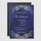 Luxushochzeit Lavender grüne Marine Magneteinladung (Vorne/Hinten)