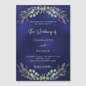 Luxushochzeit Lavender grüne Marine Magneteinladung (Vorderseite)