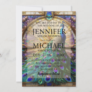 Luxushochzeit: Majestic Peacock Invitations Einladung