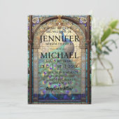 Luxushochzeit: Majestic Peacock Invitations Einladung (Stehend Vorderseite)