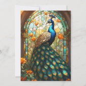 Luxushochzeit: Majestic Peacock Invitations Einladung (Rückseite)